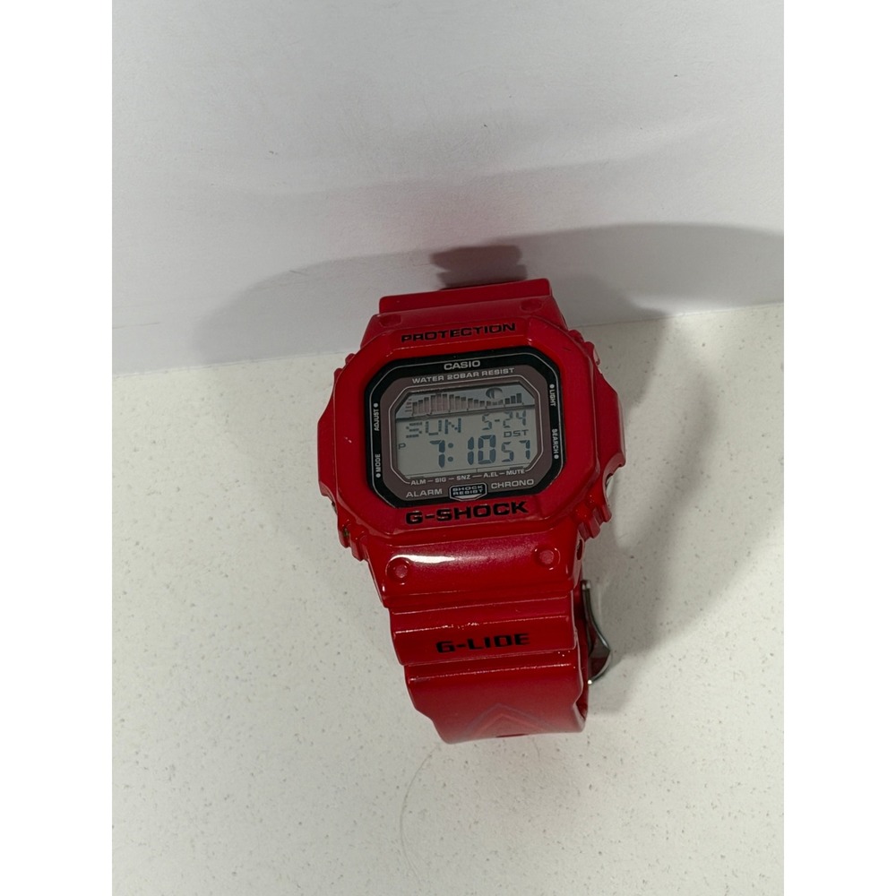 Casio G-Shock G-Lide GLX-5600 Red Digital Watch Tide Graph Moon Data 3151